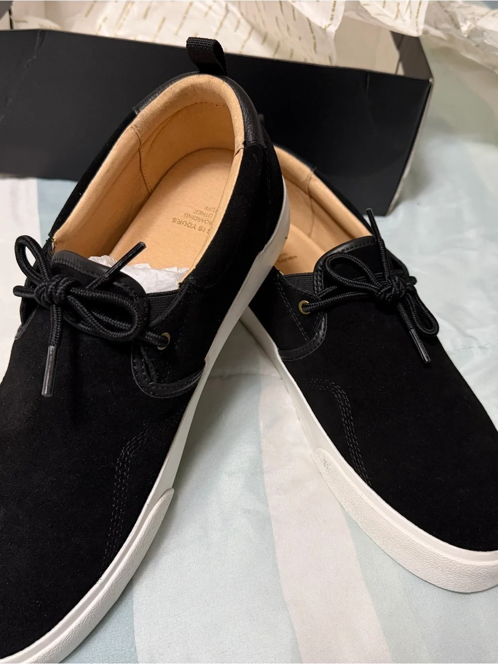 Zumiez Black Suede Boat Shoes with White Sole